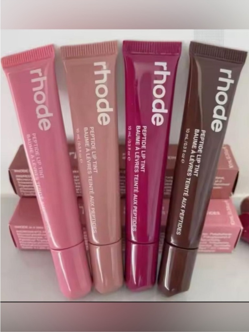 Rhode Peptide Lip Tint Set (4) Limited Edition Full Bundle NEW Hailey Bieber